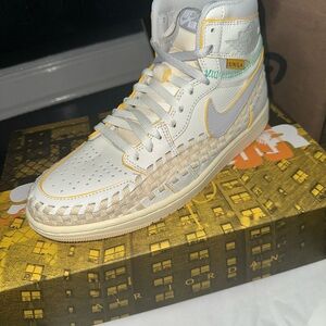 Nike Air Jordan High-Top in Cream and Yellow